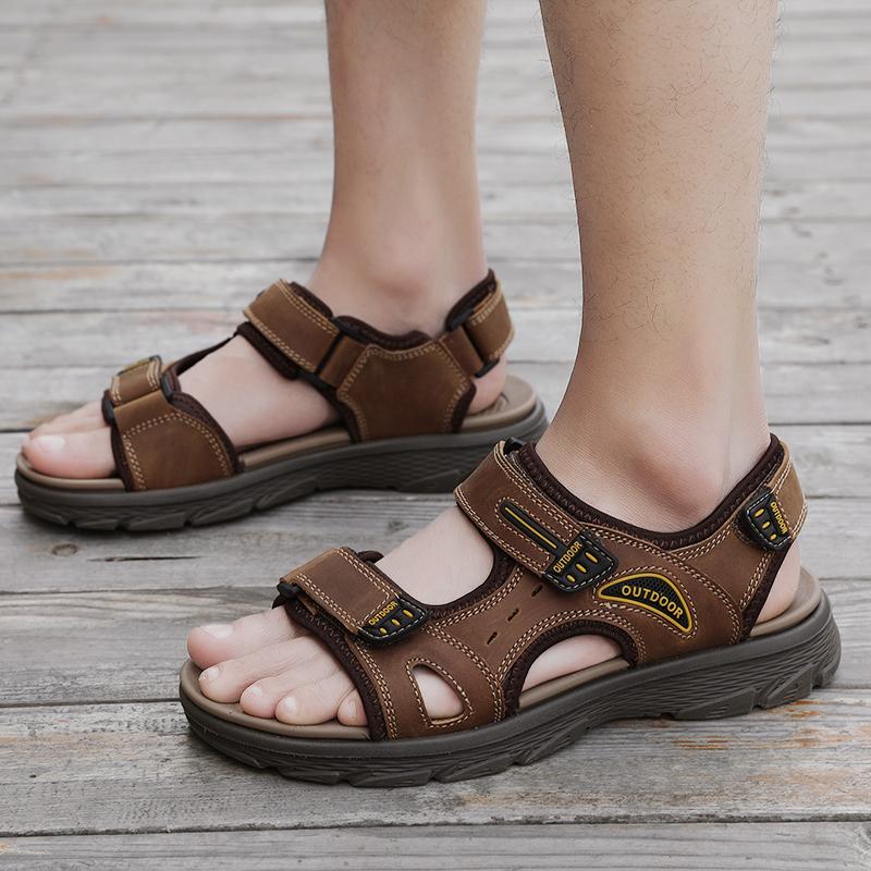 38-46 Summer Men's Casual Closed Toe Leather Sandals  Large Size Breathable Casual Sneakers Sandals for Men Mens Sandals