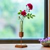 1Pc Flower Pot Durable Plant Transparent Wooden Stand Creative Vase Test Tube Hydroponic