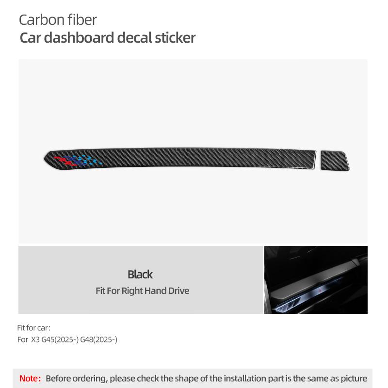 AAACH1 For BMW X3 G45 G48 2025- Carbon Fiber Instrument Trim Strip Dashboard Panel Decor Sticker Car Interior Tuning Accessories