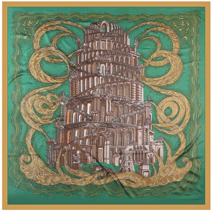 New Luxury Brand Silk Scarf Women Print Square Shawl Hijab Scarfs Female Fashion Shawls Scarves For Ladies 130*130cm