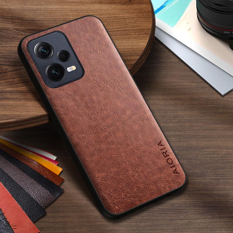 Luxury PU leather Case for Redmi Note 12 12S Pro Plus   Business solid color design phone cover Soft TPU&amp;Hard PC