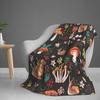 Mushroom Blanket Machine Washable Soft Flannel Blanket Warm Cozy Throw Blanket for Kids Adults Farmhouse Bed Sofa Couch