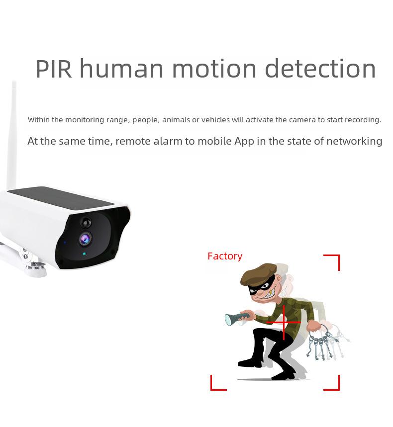 Solar-Powered HD Infrared Night Vision Wireless Outdoor Camera with PIR Thermal Sensing