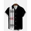 Men S Summer Short Sleeve Shirt 3d Print Striped Color Block Casual