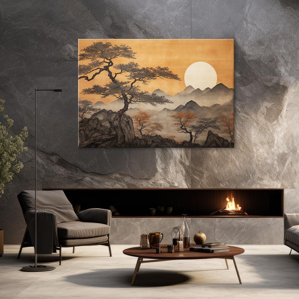 Canvas Print, Trees Mountain Landscape