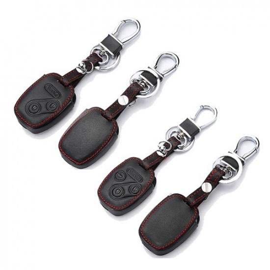 Leather Car Key Cover Case Remote Holder for Honda Civic Accord CRV 3/4 Buttons