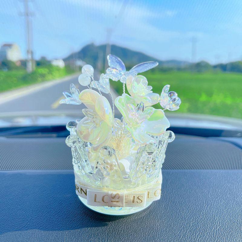 

Treasure Butterfly Ornament with Fragrance, Pearl, and Rhinestone Car Aroma Diffuser Stone Perfume Ornament for Car Dashboard Decoration Rice Ornaments (Comes with Perfume Refill)