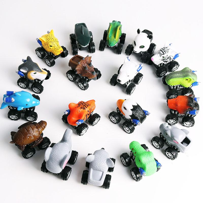 Oenux Mini Tigru Sălbatic Lup Mașină cu Tragere înapoi Model Simulare Animale Lumea Dinozaurilor Rechin T-Rex Vehicul Drăguț Camion Jucărie Copil Cadou