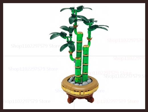 

Hot 300+PCS DIY Lucky Bamboo Bouquet Building Block Kit 10344 Potted Toys Creative Gifts For Kids Adults Birthday Home Decor