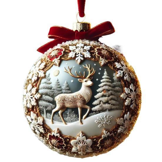 3D pohádková planeta Vánoční ozdoba Sněhové koule Vánoční strom Sněhová vločka Sobí závěsná dekorace pro výzdobu prázdninového domu