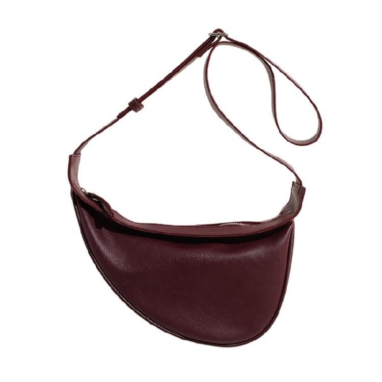 Underarm Bag Versatile Trendy PU Leather Shoulder Bag Large Capacity Armpit Bag бордовый