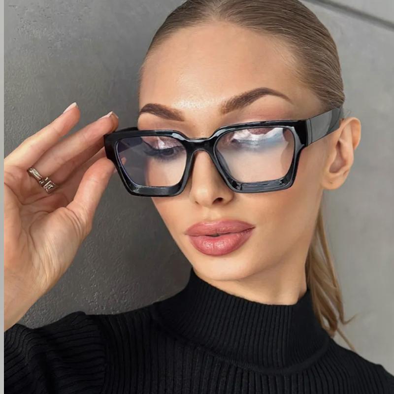 1/3pcs Vintage Large Square Decoration Eyeglasses Frame Brand Designer Flat Mirror Eyewear Multi Color Frame Anti-blue Glasses