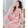 In the elderly 100% pure cotton pajamas women's spring and autumn models autumn and winter long-sleeved large-size suit casual can wear loungewear