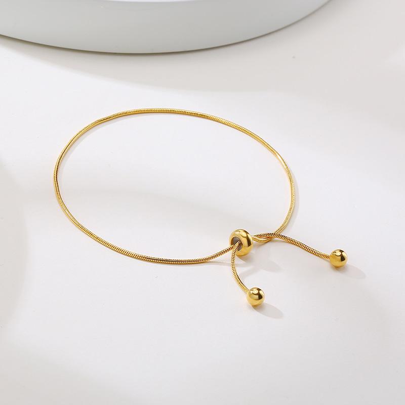 Minimalist Thin Snake Chain Bracelets for Women Length Adjustable Jewelry Gold Color Stainless Steel Christmas New Year Gifts