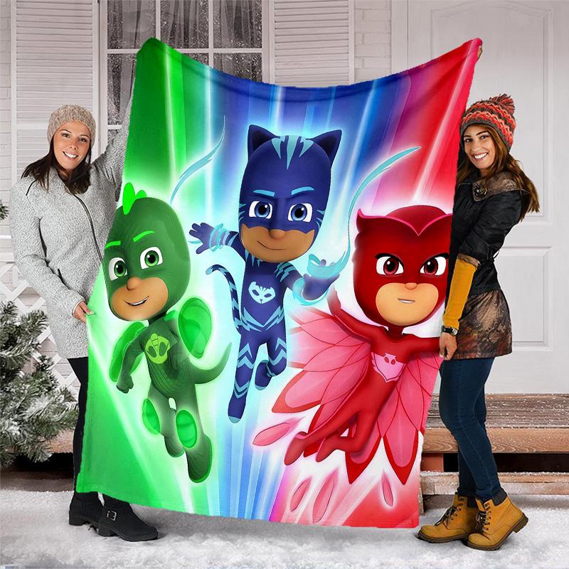1pc PJ Marks1 Theme Blanket - Digital Print, Polyester, Cozy for All Seasons, Perfect for Outdoor, Camping, and Travel