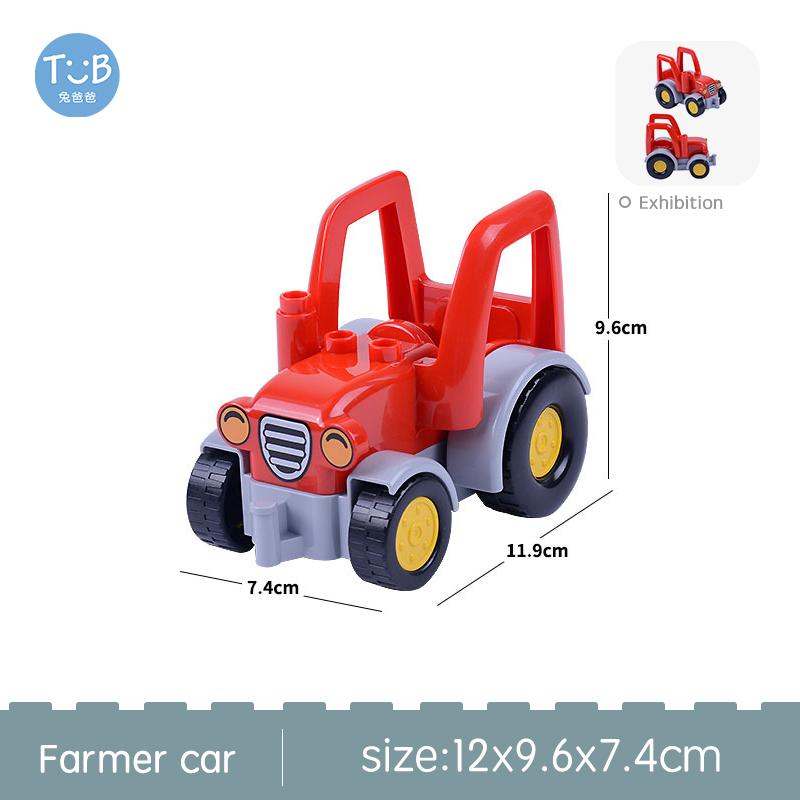 Big Size Building Blocks Sports Car Bus Jeep Truck Accessories Bricks Compatible with Duplos Children DIY Parts Kids Toys Gift