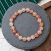 Golden Silk Jade Peach Blossom Bracelet - Simple Style Cherry Blossom Pink Beaded Accessory for Live Broadcast