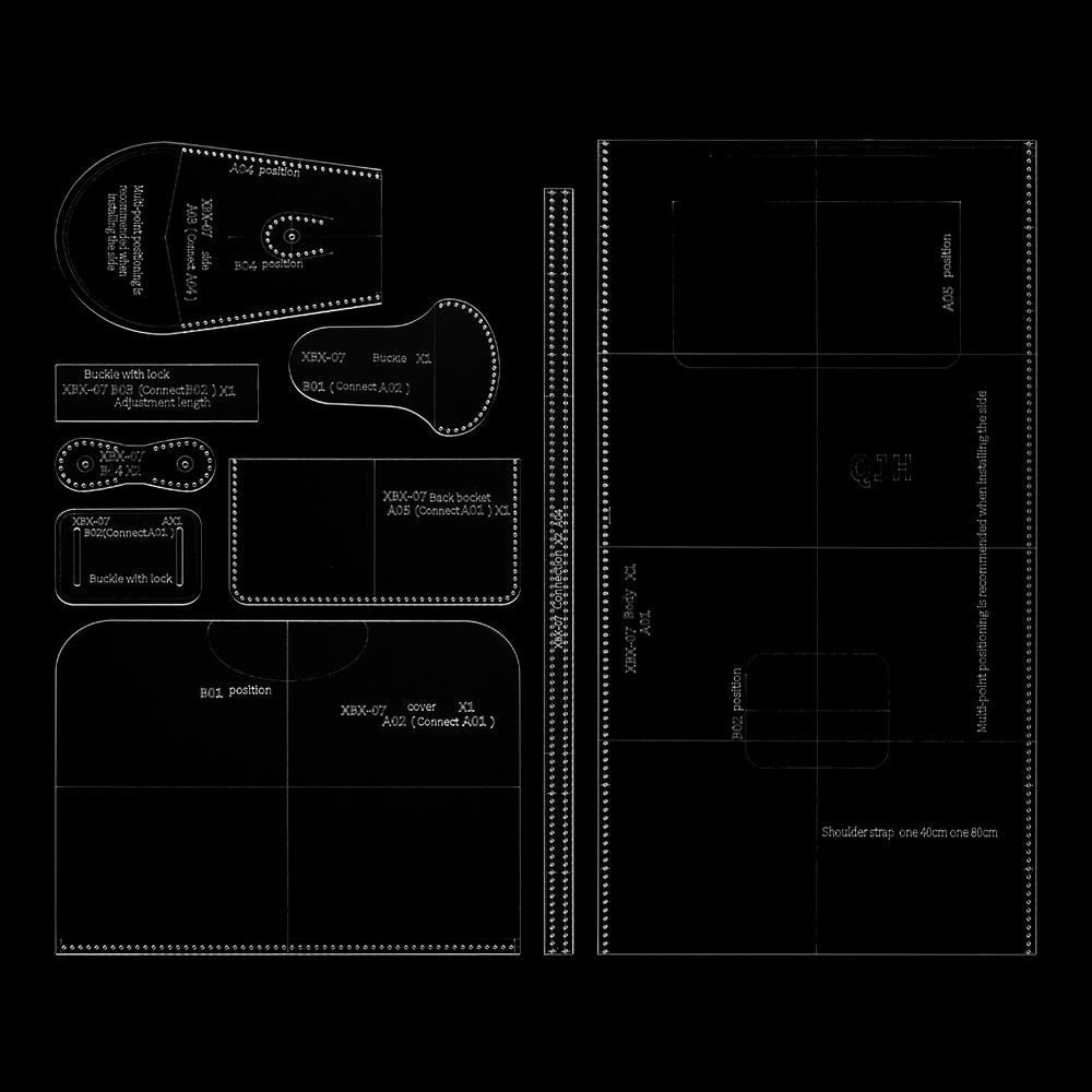 1 набор В винтажном стиле DIY кожаная сумка через плечо Набор акриловых шаблонов - Прочный, многоразовый, прозрачный дизайн - Для изготовления кошельков и сумок