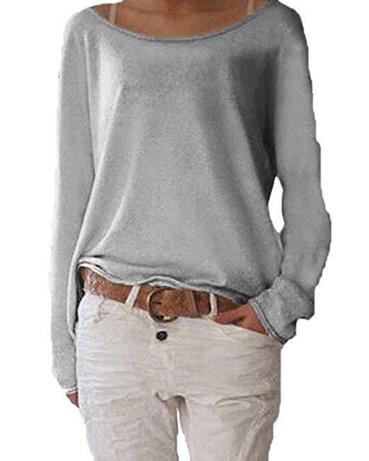 Solid Color Knitted Women's T-shirt Top Base Shirt