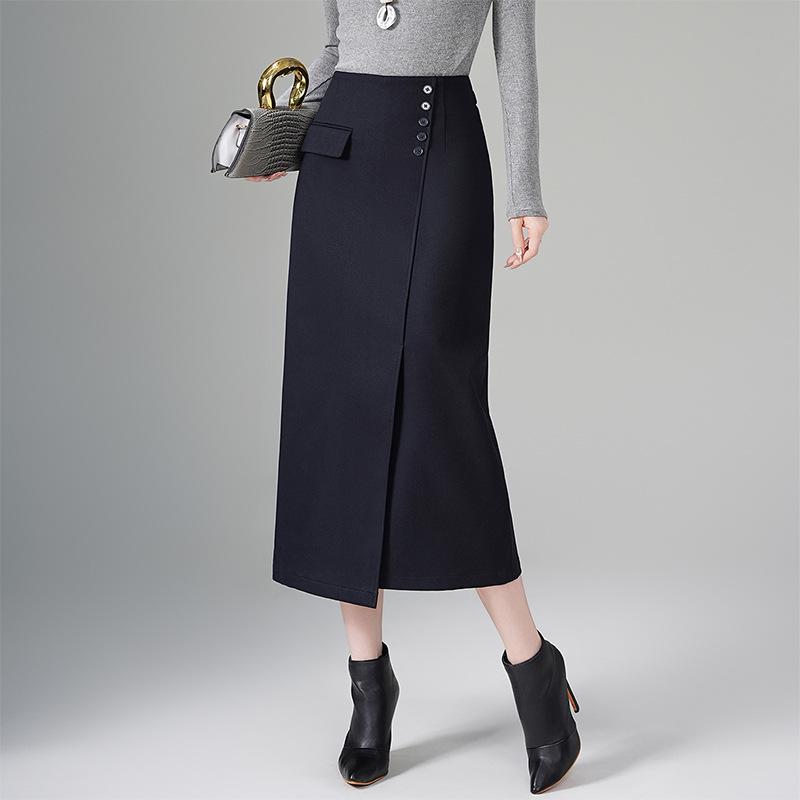 Women's 2026 High-Waisted Irregular Midi Skirt - Slimming Professional Fit