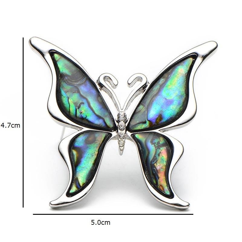 Wuli&baby Natural Shell Butterfly Brooches For Women Lady Classical Abalone Insects Party Office Brooch Pins Gifts