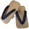 Kiso Nezuko Geta: Men's Two-toothed Sandals with Patterned Weave, a Traditional Craft Made In Japan (Navy) - Continuing 300 Years of Tradition