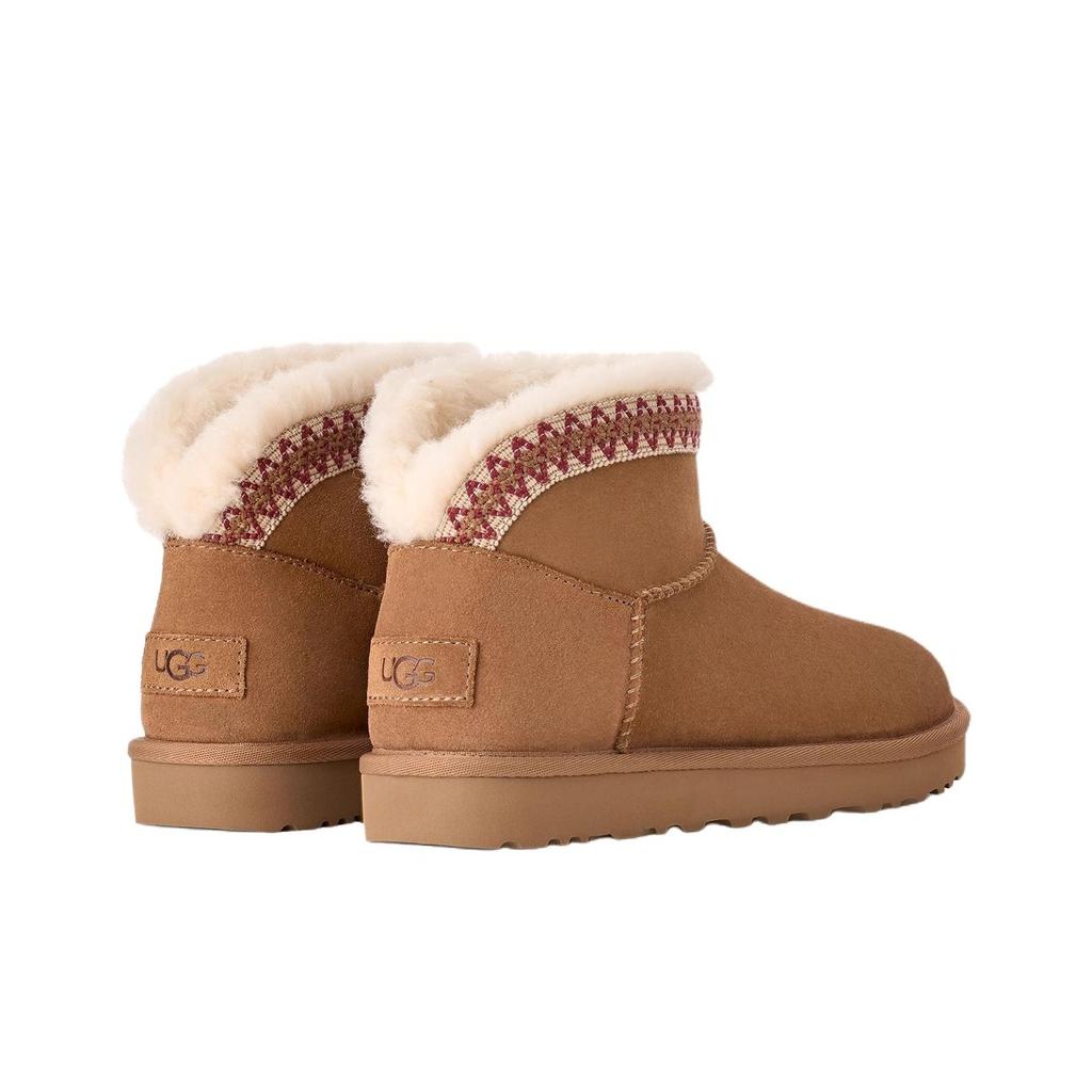 UGG Classic Novelty Cow Split Leather Fashion Round Toe Snow Boots Women boots 1174496-CHE