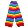 Women's Rainbow Stripe Half-Finger Cotton Dance Gloves with Sun Protection