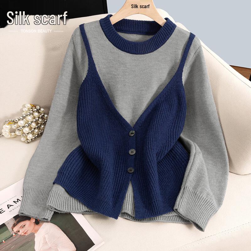

Women s Colorblock Loose-Fit Pullover Sweater One Size