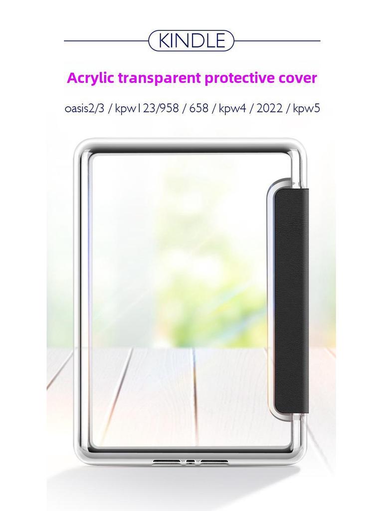 2024 Kindle Paperwhite Acrylic Cover & 2022 Leather Case for Oasis