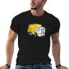 Yellow White Smiling Garbage Truck Cartoon Tshirt Utility Casual Work Tshirt