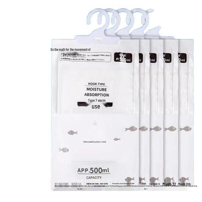 Moisture-Absorbent Hanging Dehumidifier Bag - Prevents Mildew and Dampness for Dorms, Wardrobes, and Homes.