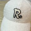 Hat Female Autumn and Winter R Letter Lamb Wool Warm Baseball Cap Casual Cap Outdoor Travel