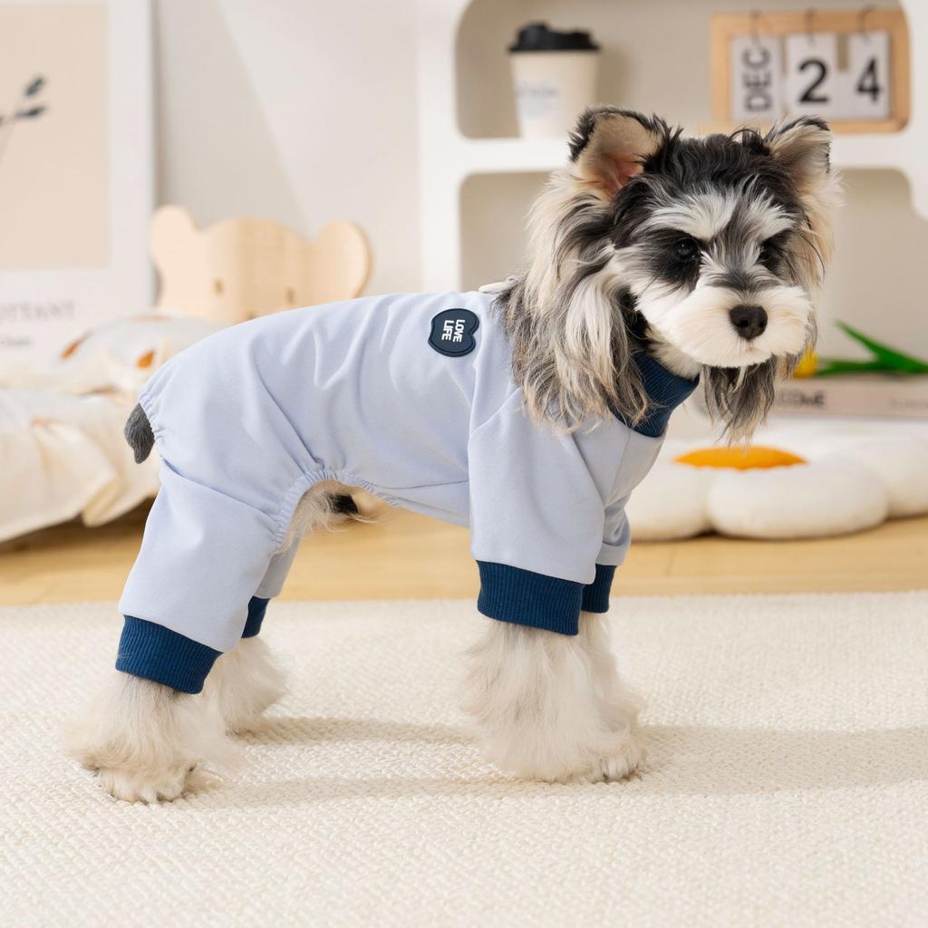 Pet dog dog clothes Teddy Bichon Schnauzer small dog spring and summer new 11 Korean simple four-legged one-piece
