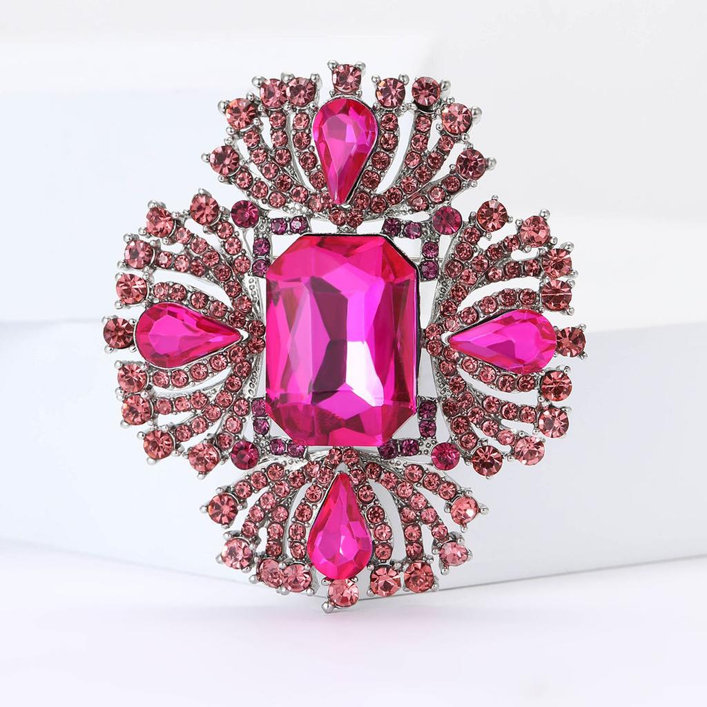 Crystal Brooch for Women Unisex Rhinestone Flower Pins Banquet Party Gifts Jewelry Accessories