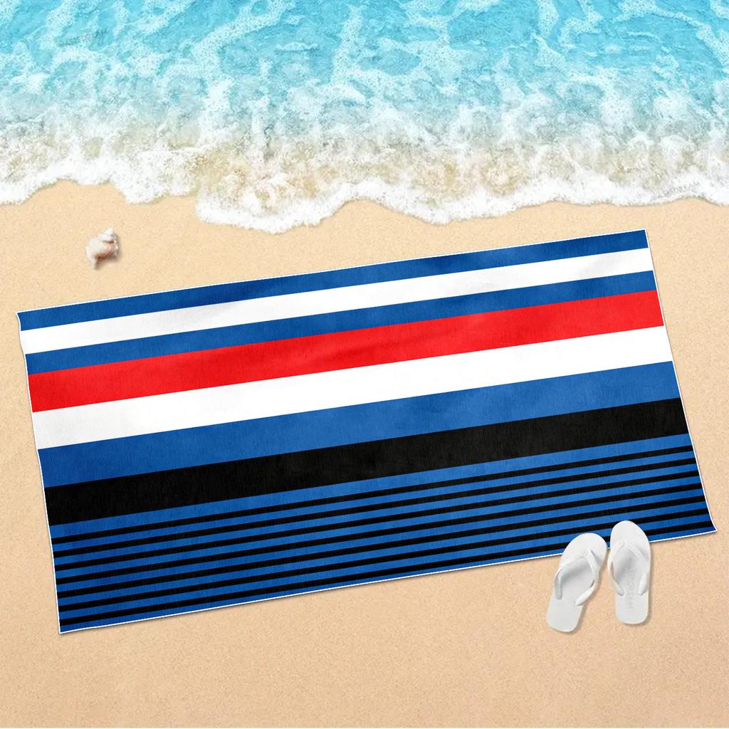 Color Blocking Diagonal Stripe Splicing Beach Towel, Ultra-fine Fiber Absorbent Bath Towel, Swimming Pool Special Large Towel