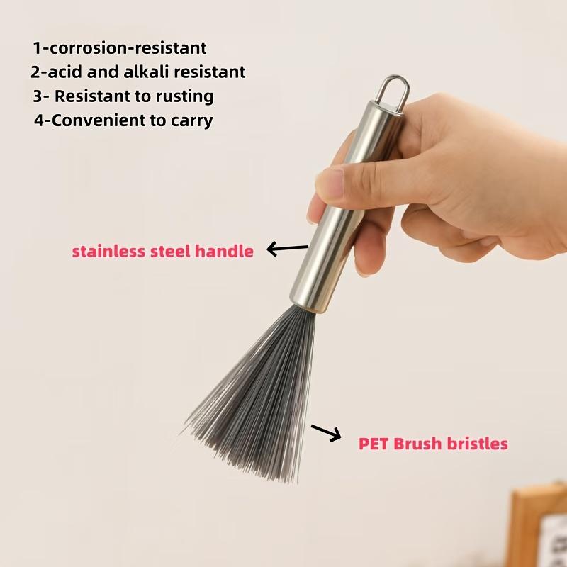 Reusable Non-Stick Cleaning Brush Stainless Steel Cleaning Brush with Long Handle Portable & Reusable for Living Room, Bedroom, Kitchen & Furniture