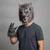 Latex Gruseliger Wolfskopf Kopfbedeckung Kunstpelz Maskerade Kopfschmuck Party Requisiten Werwolf Maske Erwachsene Cosplayer