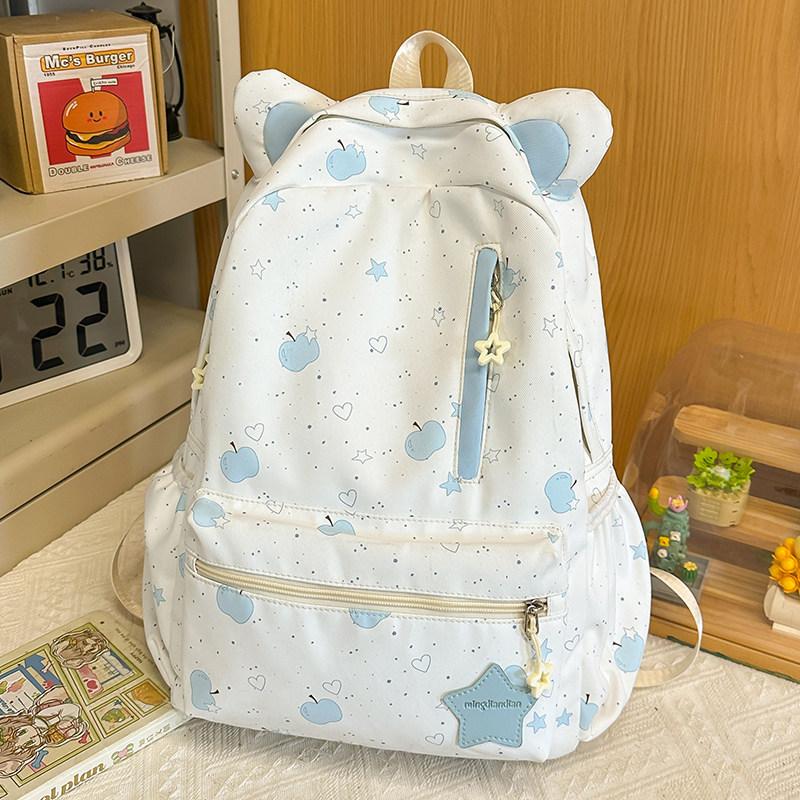 Schoolbag Cute Cat Ears Star Print Girl Schoolbag High Value Ins Niche Design Large Capacity School Backpack