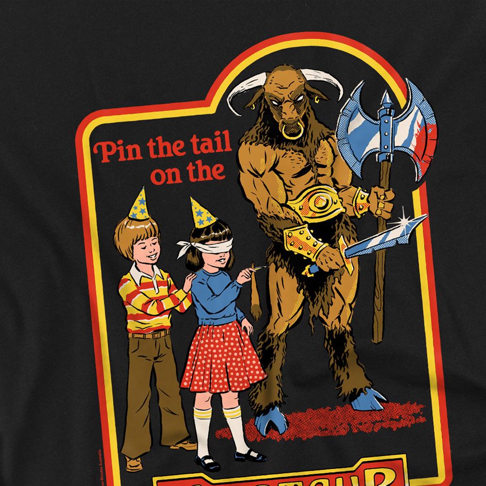 Steven Rhodes Unisex Adult Pin The Tail On The Minotaur Long-Sleeved T-Shirt