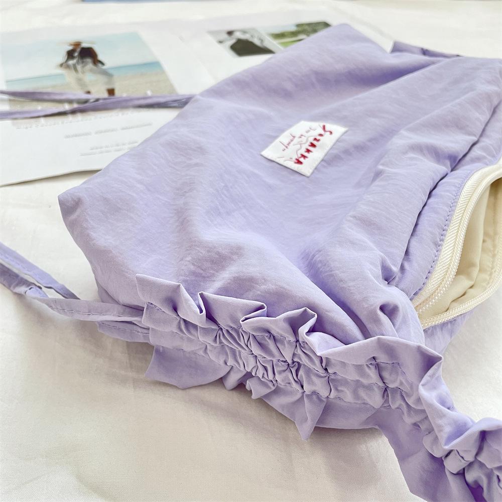 Versatile 2025 Pleated Canvas Shoulder & Crossbody Bag for Girls