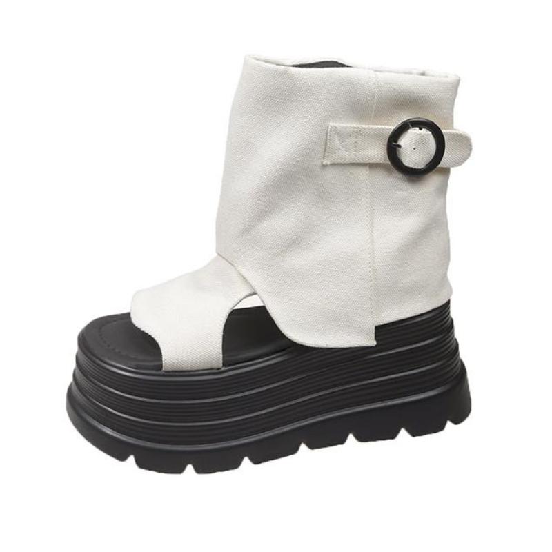 

Fashion 8cm New Women s Summer Platform Flat Sole Sandals Tassel Design Casual Sandals Shoes for Women Flip-flops Roman Female Boots 39