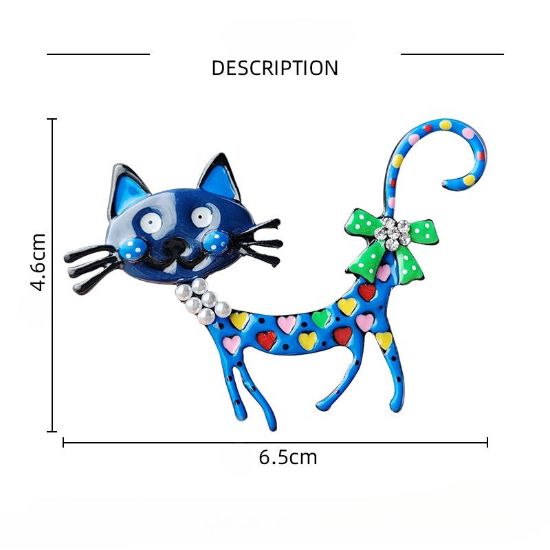 Cute Cartoon Cat Brooch Pin for Women Girls Fashion Exquisite Enamel Kitten Brooches Casual Party Clothing Jewelry Gift