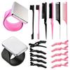 Ensemble d'outils de tressage de cheveux 18 pièces Peigne à tresser Pinces à cheveux Épingle magnétique Bracelet à cheveux Pinces à sectionner Accessoires pour cheveux