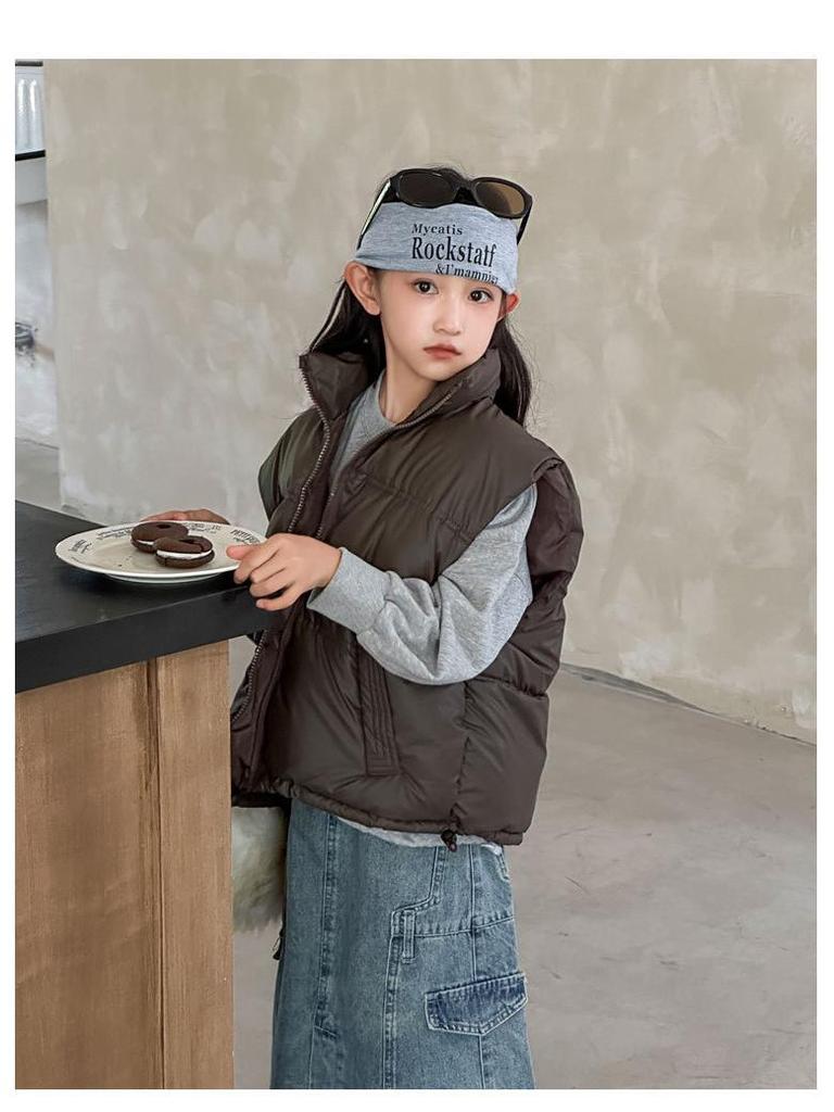 Kinder Wasserdichte Warme Weste: Herbst/Winter Dickes Lammfell Ärmellose Jacke mit Stehkragen für Jungen und Mädchen.
