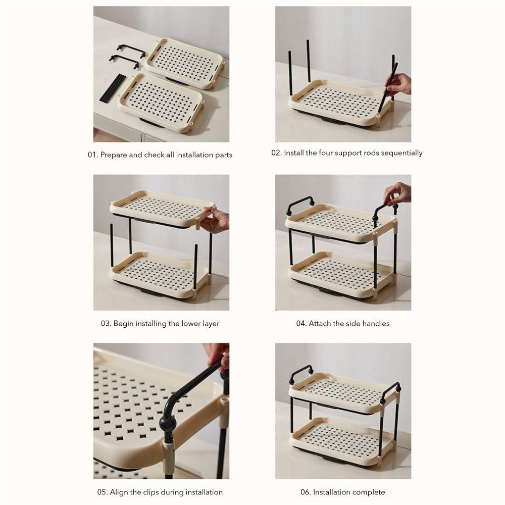 Simple Multi-Layer Storage Rack Stepped Space-Saving Water Cup Storage Rack Durable Sideboards Kitchen Storage