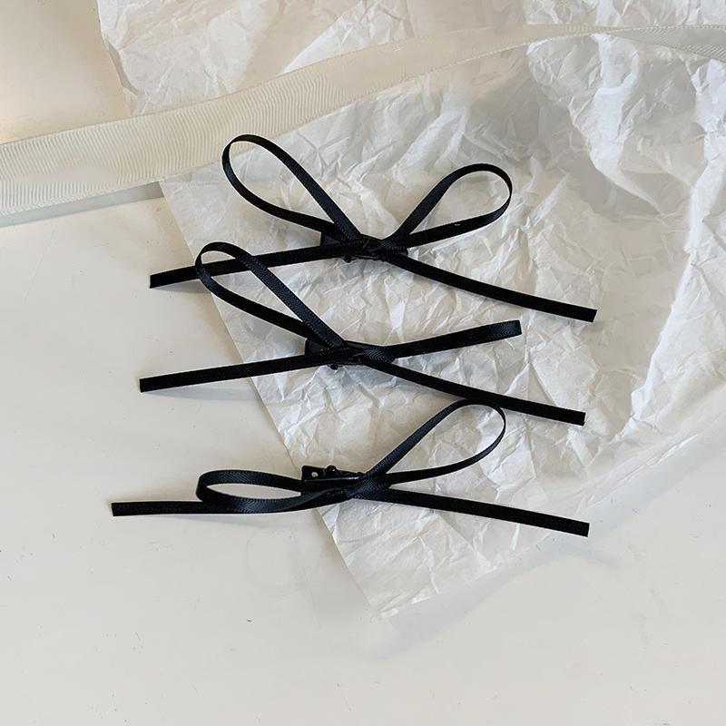 3Pcs Sweet Thin Silk Ribbon Bowknot Hair Clips  Cute Barrettes For Women Girls Colorful Lace Hair Clip Hair Accessories