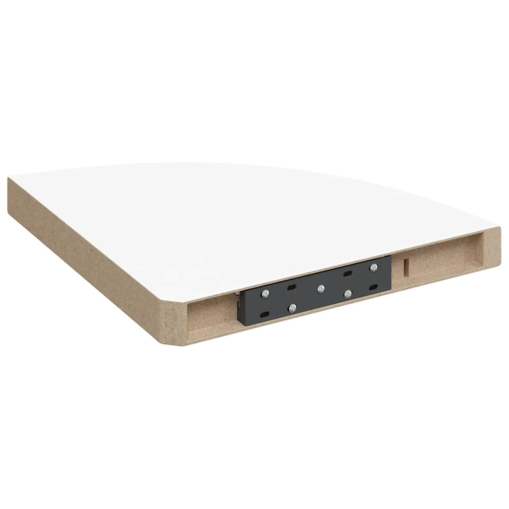 Corner Floating Shelves Set of 4 High Gloss White 35 x 35 x 3.8 cm MDF