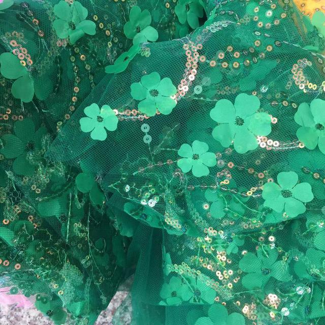 3D Sequin Petal Embroidery Fabric for Wedding Dress, Cheongsam, Hair Accessories, Shoes, Clothing, and DIY Crafts