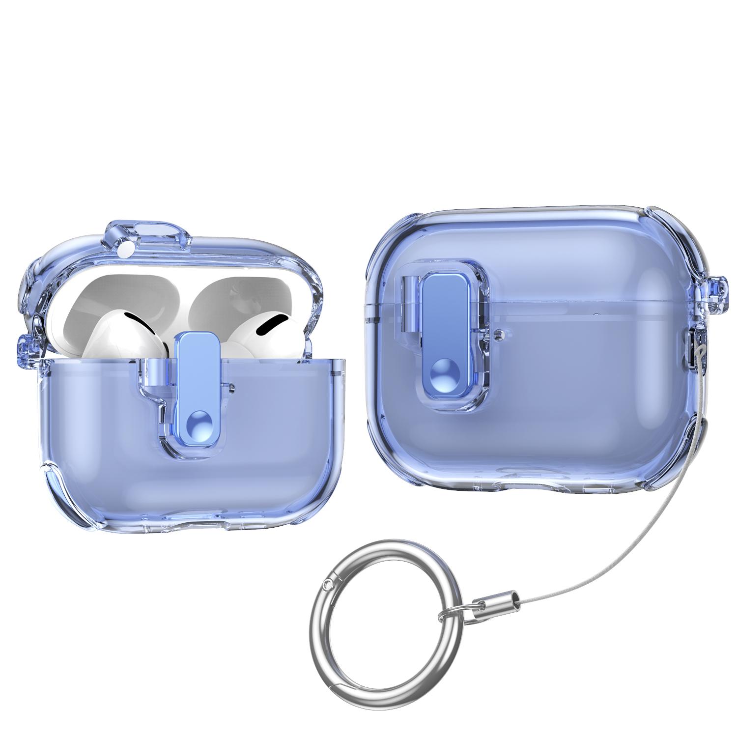 

for AirPods Pro 3 Case Cover with Cleaning Kit Secure Lock Clear Case Soft TPU Protective Cover For AirPods Pro 3 with Keychain for AirPods Pro 3 зніміть синього кольору